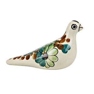Vintage Latin America Folk Art Dove Pottery Hand Painted and Signed October 1970